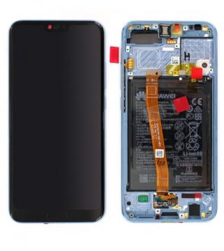 Original Écran Complet Vitre Tactile LCD + Batterie avec Châssis Huawei Honor 10 Service Pack Gris
